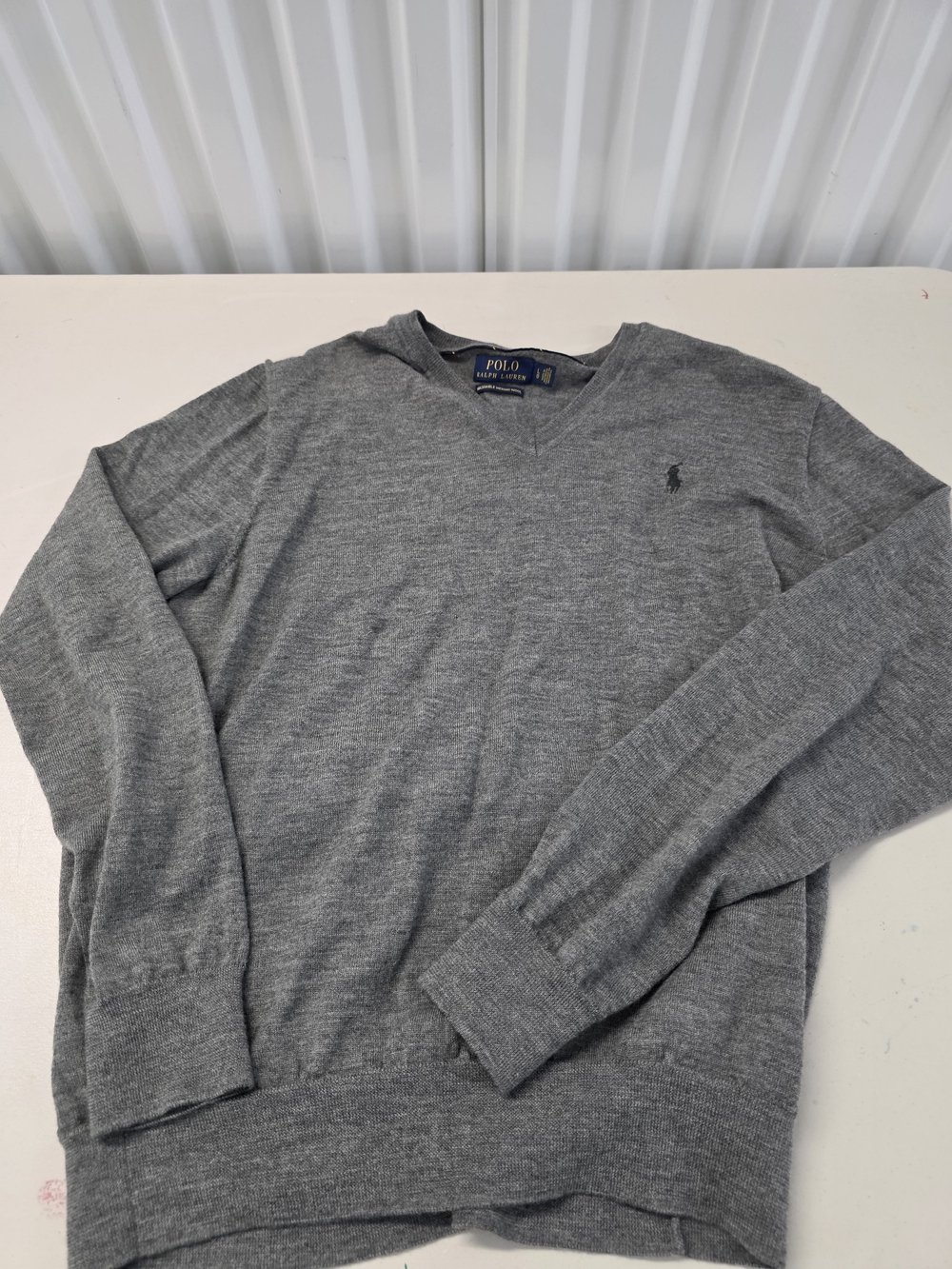 Polo Ralph Lauren V Neck Sweater Merino Wool Men's Size Large